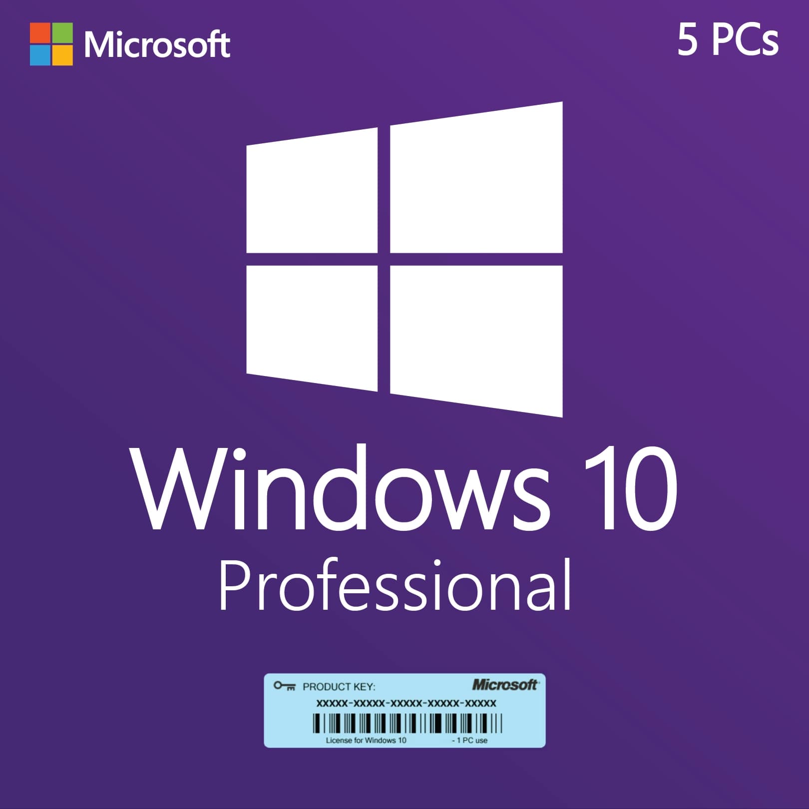 Microsoft Windows 10 Professional For 5 PCs – Lifetime License