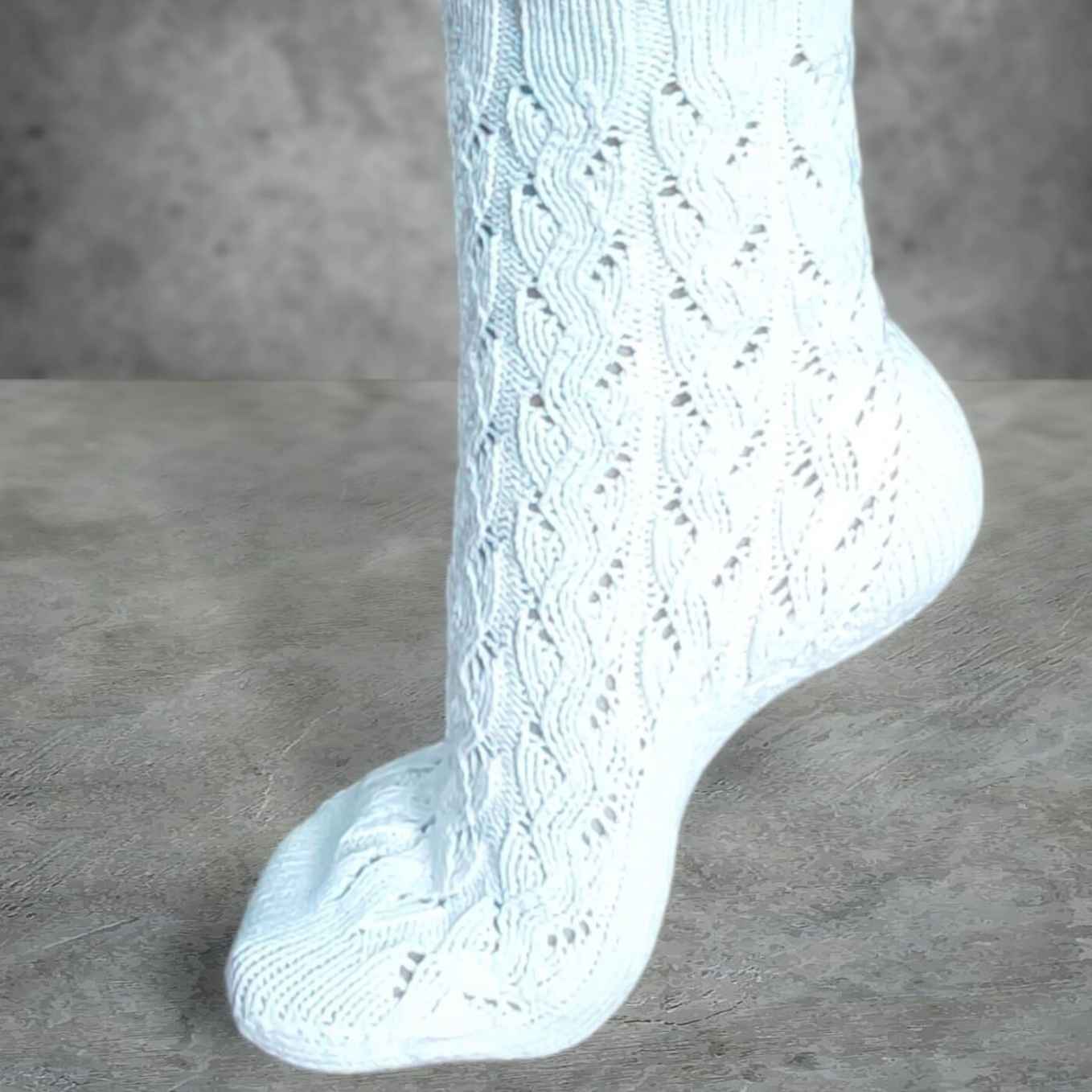 Soft Lace Knit Sleep Socks – Handmade Cashmere Blend Bedtime