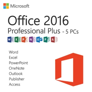 Microsoft Office 2016 Professional Plus for 5 PCs