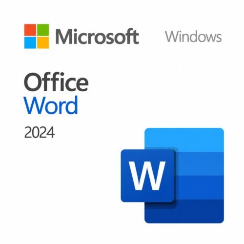 Microsoft Word 2024 email delivery graphic with a product key, download link and activation steps