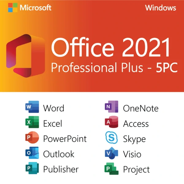 Microsoft Office 2021 Professional Plus 5PC – Lifetime License